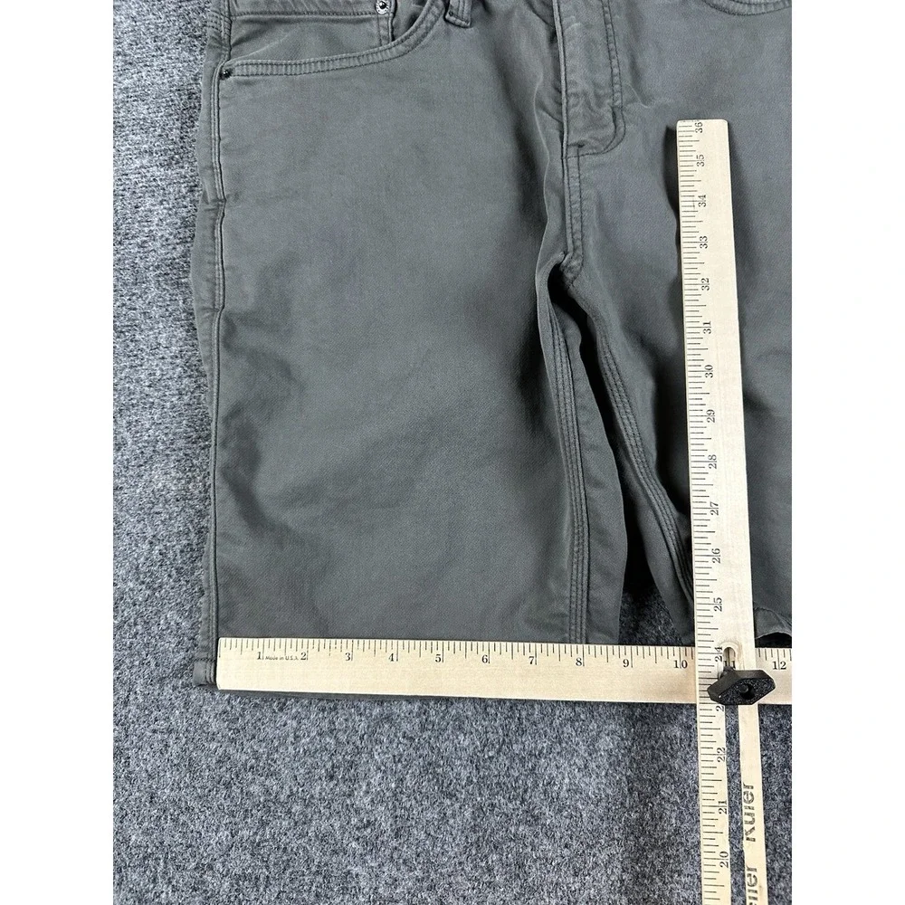 DU/ER N2X Slim Fit Shorts Mens Size 33X10* Gray/aGreen 5-Pocket MSNS1011